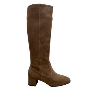 Alex Marie Womens Taupe Suede Leather Block Heel Knee-High Boots Size 8